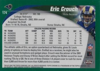 2002 Topps Chrome #174 Eric Crouch Back