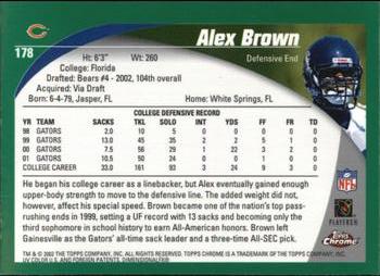 2002 Topps Chrome #178 Alex Brown Back