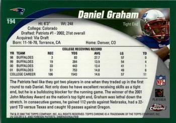 2002 Topps Chrome #194 Daniel Graham Back