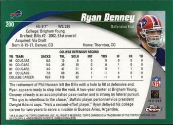 2002 Topps Chrome #200 Ryan Denney Back