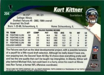 2002 Topps Chrome #204 Kurt Kittner Back
