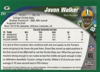 2002 Topps Chrome #211 Javon Walker Back