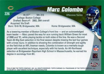 2002 Topps Chrome #226 Marc Colombo Back