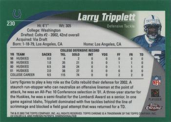 2002 Topps Chrome #230 Larry Tripplett Back