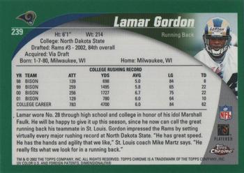 2002 Topps Chrome #239 Lamar Gordon Back
