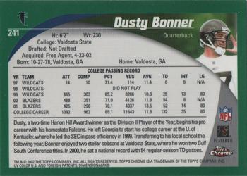 2002 Topps Chrome #241 Dusty Bonner Back