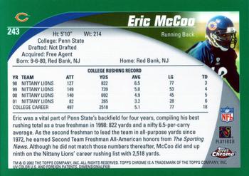 2002 Topps Chrome #243 Eric McCoo Back