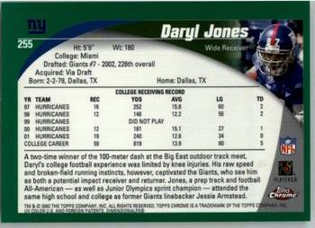 2002 Topps Chrome #255 Daryl Jones Back