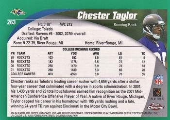 2002 Topps Chrome #263 Chester Taylor Back