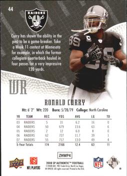 2008 SP Authentic - Retail #44 Ronald Curry Back