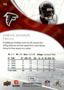 2008 SP Authentic - Retail #105 Chevis Jackson Back