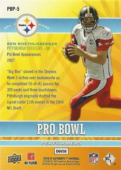 2008 SP Authentic - Pro Bowl Performers #PBP-5 Ben Roethlisberger Back