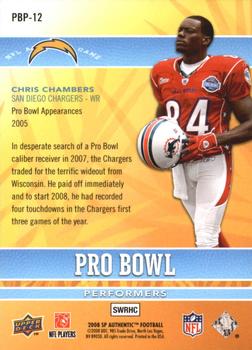 2008 SP Authentic - Pro Bowl Performers #PBP-12 Chris Chambers Back