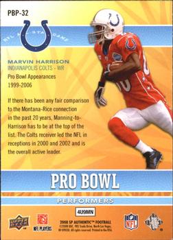 2008 SP Authentic - Pro Bowl Performers #PBP-32 Marvin Harrison Back