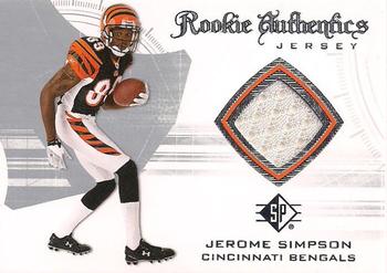 2008 SP Authentic - Rookie Authentics Jerseys #RA-25 Jerome Simpson Front