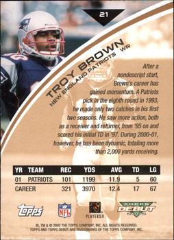 2002 Topps Debut #21 Troy Brown Back