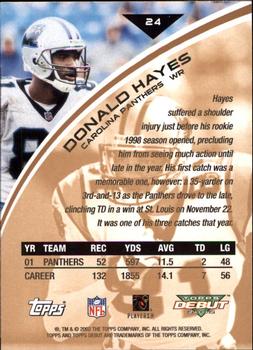 2002 Topps Debut #24 Donald Hayes Back