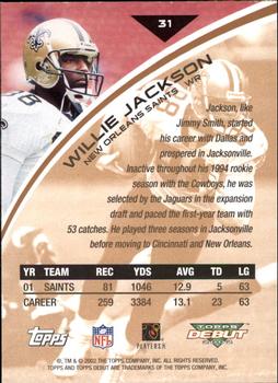 2002 Topps Debut #31 Willie Jackson Back