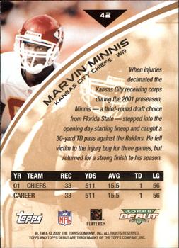 2002 Topps Debut #42 Marvin Minnis Back