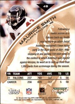 2002 Topps Debut #48 Maurice Smith Back