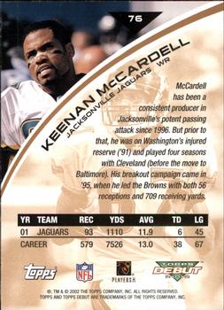 2002 Topps Debut #76 Keenan McCardell Back