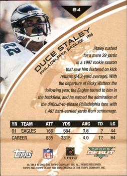 2002 Topps Debut #84 Duce Staley Back