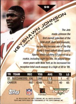 2002 Topps Debut #98 Keyshawn Johnson Back