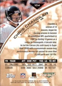 2002 Topps Debut #104 Chris Chandler Back