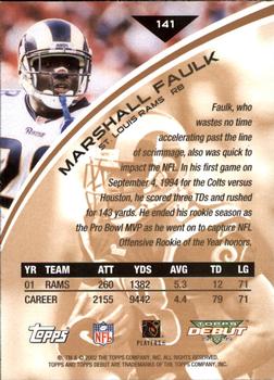 2002 Topps Debut #141 Marshall Faulk Back