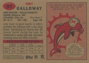 2002 Topps Heritage #37 Joey Galloway Back