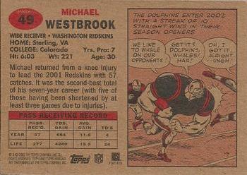 2002 Topps Heritage #49 Michael Westbrook Back