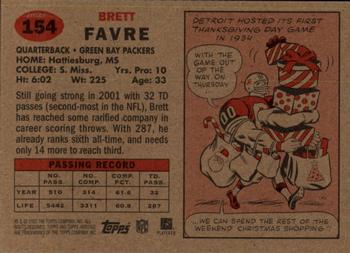 2002 Topps Heritage #154 Brett Favre Back