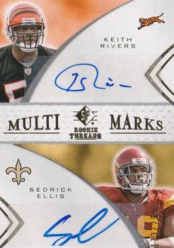 2008 SP Rookie Threads - Multi Marks Dual #MMD-27 Keith Rivers / Sedrick Ellis Front