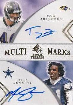 2008 SP Rookie Threads - Multi Marks Dual #MMD-45 Tom Zbikowski / Mike Jenkins Front