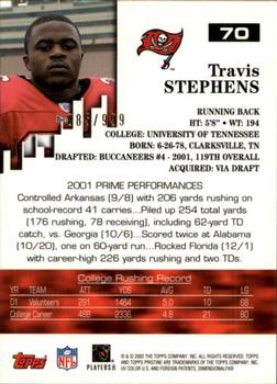 2002 Topps Pristine #70 Travis Stephens Back