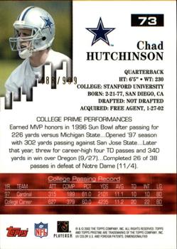 2002 Topps Pristine #73 Chad Hutchinson Back
