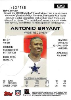 2002 Topps Pristine #83 Antonio Bryant Back