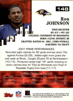 2002 Topps Pristine #148 Ron Johnson Back