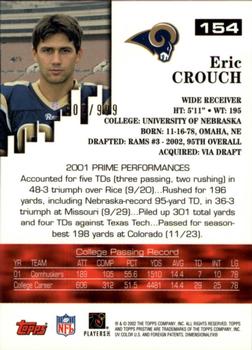 2002 Topps Pristine #154 Eric Crouch Back