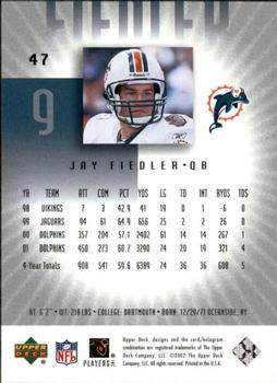 2002 UD Graded #47 Jay Fiedler Back