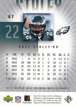2002 UD Graded #67 Duce Staley Back