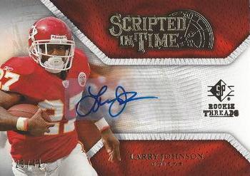 2008 SP Rookie Threads - Scripted in Time #ST-LJ Larry Johnson Front