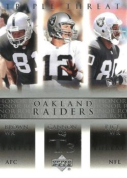 2002 Upper Deck Honor Roll #81 Tim Brown / Rich Gannon / Jerry Rice Front