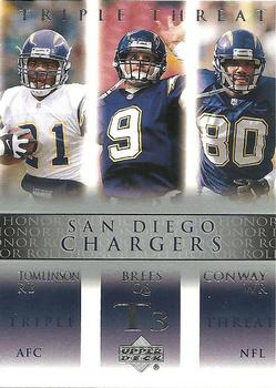 2002 Upper Deck Honor Roll #84 LaDainian Tomlinson / Drew Brees / Curtis Conway Front
