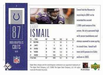 2002 UD Piece of History #7 Qadry Ismail Back