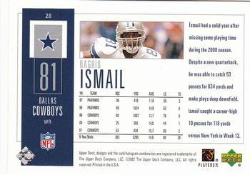 2002 UD Piece of History #28 Raghib Ismail Back
