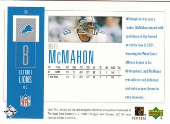 2002 UD Piece of History #35 Mike McMahon Back