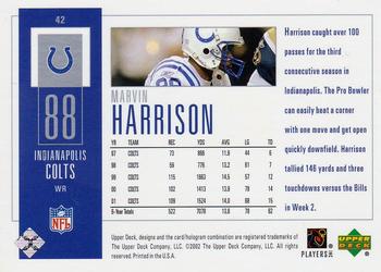 2002 UD Piece of History #42 Marvin Harrison Back