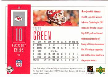 2002 UD Piece of History #48 Trent Green Back