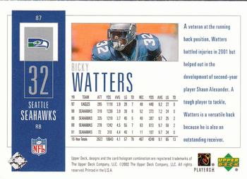 2002 UD Piece of History #87 Ricky Watters Back